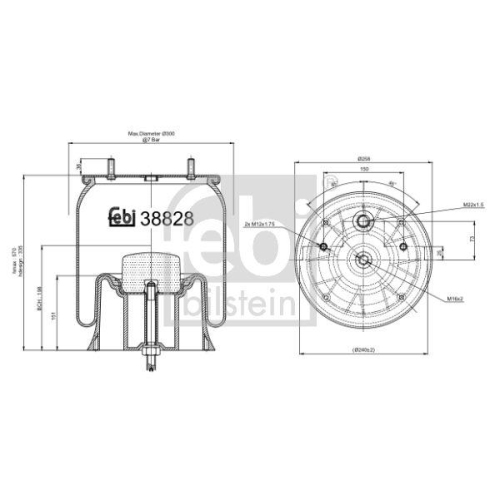 FEBI BILSTEIN Burduf, suspensie pneumatica