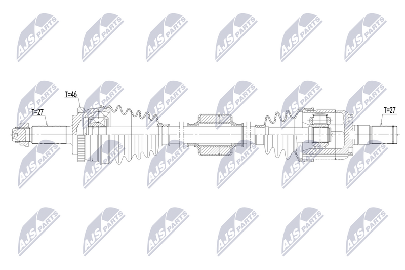 Planetara Hyundai Elantra 1.8 2010-2016, I30 1.6 2012-; Kia Cee'd 1.6 2013-; partea dreapta, cutie viteze automata; 49501-3X100; NTY, aftermarket