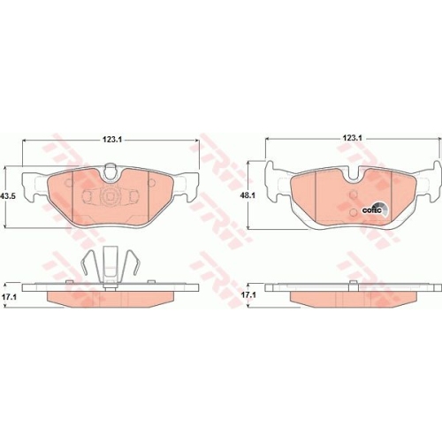 Set placute frana Trw GDB1626, parte montare : Punte spate