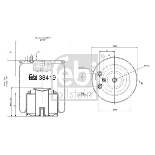 FEBI BILSTEIN Burduf, suspensie pneumatica