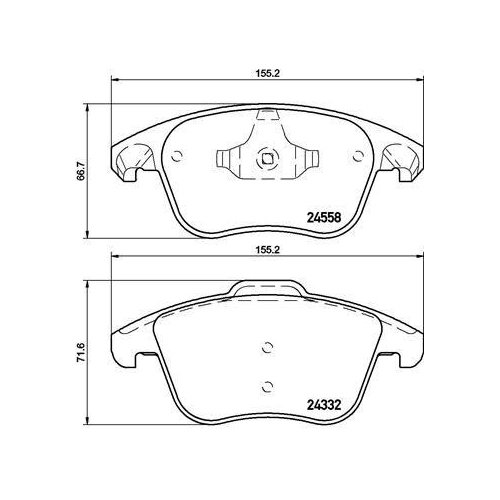Placute frana Citroen C4 Grand Picasso I (Ua), C4 Picasso I (Mpv) (Ud), C4 Sedan (Nc), Ds4 (Nx), Ds5; Ds Ds 4 / Ds 4 Crossback (Nx), Ds 5 (Kf); Peugeot 207 (Wa , 207 Sw (Wk), 208 I (Ca , 3008 Mpv (0u), 3008 Van (0u), 308 Cc (4b), 308 I (4a , 308 Sw I (4e