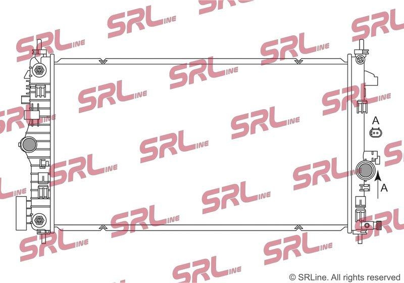 Radiator Opel Insignia 08-17, motor: 1.6 CDTI, 2.0 CDTI, iesire - conector rapid; cu sensor, 680x397x26, SRLine, Aluminiu/ Plastic brazat, 1300371; 1300372