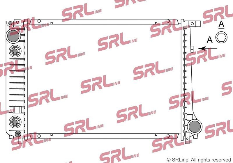 Radiator BMW Seria 3 E30 81-93, 5 E28 80-87, motor: 2.0 R6, 2.5 R6, 440x320x34, SRLine, Aluminiu/ Plastic brazat, 1178216; 1719355