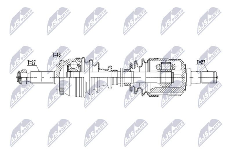 Planetara Hyundai I30 1.6 CRDI 2007-2012; partea dreapta, cutie viteze manuala; 49500-2L210; NTY, aftermarket