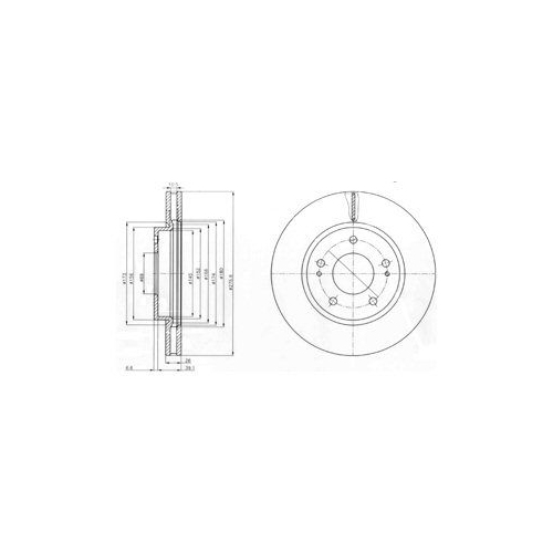 Disc frana Delphi BG4147, parte montare : Punte Fata