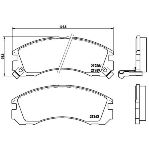 Placute frana Citroen C-Crosser Enterprise (Vu ; Mitsubishi Eclipse I (D2 A), Galant 7 (E5 A, Galant 7 Sedan (E5 A, Galant 8 (Ea), Galant 8 Estate (Ea , L200 (K3 T, L200 (K7 T, L400 Box (Pd W, L400 Bus (Pd W, Lancer 5 (Cb A, Lancer 6 (Cj , Lancer 7 (Cs A,