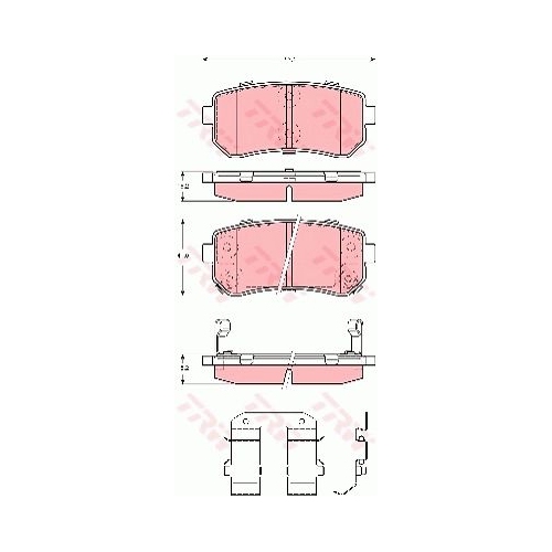 Placute frana Hyundai Accent 3 Sedan, 2005-2010, I30, 2007-2011, Ix35 (Lm, El, Elh), 2009-, Sonata 5 (Nf), 2004-2012, Kia Ceed Hatchback (Ed), 2006-2012, Ceed Sw (Ed), 2007-2012, PicantoTRW