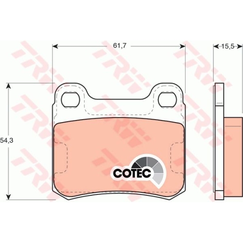 Set placute frana Trw GDB911, parte montare : Punte spate