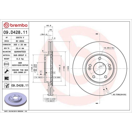Set disc frana Hyundai Elantra 6 Sedan (Ad Ada) 09.15-09.22, I30 (Pde Pd Pden) 11.16-, I30 Estate (Pde) 03.17-, I30 Estate Van (Pde) 03.17-, I30 Fastback (Pde Pden) 06.17-, I30 Hatchback Van (Pde) 11.16-, Ix35 (Lm El Elh) 08.09-10.16, Kona (Os Ose Osi) 06