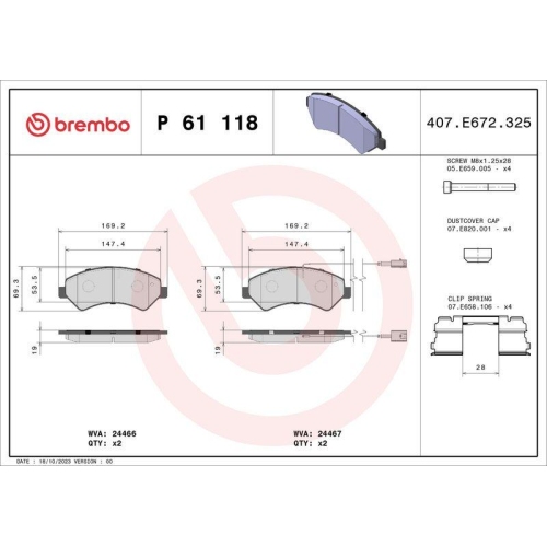 Placute frana Citroen Jumper 2 Box 04.06-, Jumper 2 Bus 04.06-, Jumper 2 04.06-; Fiat Ducato Box ( 250) 07.06-, Ducato Bus (250) 07.06-, Ducato (250) 07.06-; Opel Movano C Box (U9) 12.21-, Movano C (U9) 12.21-; Peugeot Boxer Box 04.06-, Boxer Bus 09.05-,