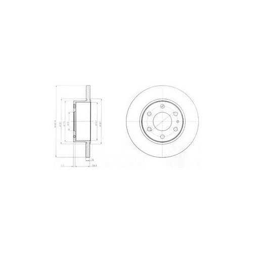 Disc frana Delphi BG4165, parte montare : Punte Spate