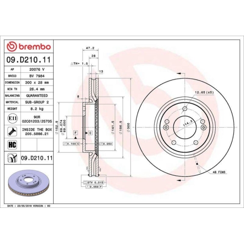 Set disc frana Hyundai Grandeur (Hg) 01.11-, I30 (Gd) 06.11-, I30 Coupe 05.13-, I30 Estate (Gd) 06.12-, I30 Estate Van (Gde Gd) 06.12-, I30 Hatchback Van (Gde) 06.12-; Kia CeeD Sportswagon (Jd) 09.12-07.18, Ceed Estate Van (Jd) 07.12-07.18, Pro Ceed (Jd)