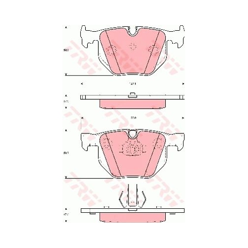 Set placute frana Trw GDB1499, parte montare : Punte spate