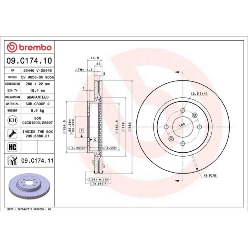 Set disc frana Hyundai I20 2 (Gb Ib) 11.14-08.21, I20 2 Hatchback Van (Gb Ib) 11.14-; Kia Rio 3 (Ub) 09.11-12.17, Rio 3 Hatchback Van (Ub) 09.11-, Rio 3 Sedan (Ub) 09.10-12.17, Rio 4 (Yb Sc Fb) 01.17-, Rio 4 Hatchback Van (Yb Sc Fb) 01.17-, Rio 4 Sedan (S