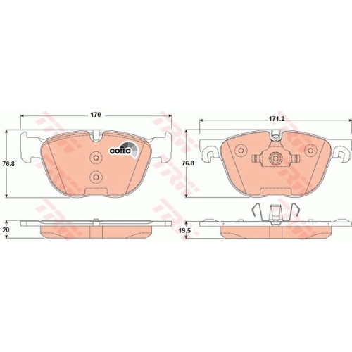 Placute frana Bmw X5 (E70), 02.2006-06.2013, X6 (F16, F86), 08.2014-, TRW