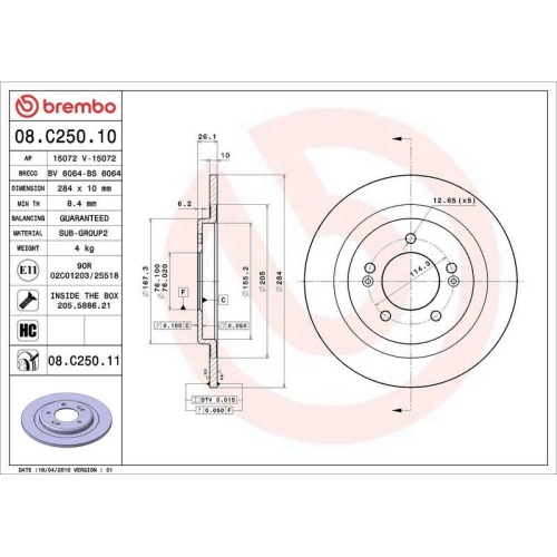Set disc frana Hyundai I30 (Gd) 06.11-, I30 Coupe 05.13-, I30 Estate (Gd) 06.12-, I30 Estate Van (Gde Gd) 06.12-, I30 Hatchback Van (Gde) 06.12-; Kia CeeD Sportswagon (Jd) 09.12-07.18, Ceed Estate Van (Jd) 07.12-07.18, Pro Ceed (Jd) 03.13-07.18, Spate, 28