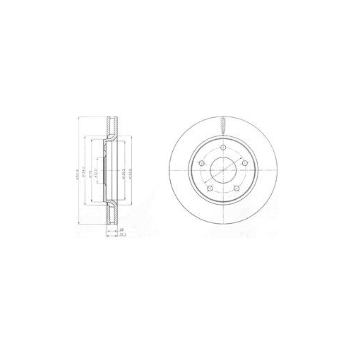 Disc frana Delphi BG4248, parte montare : Punte Fata