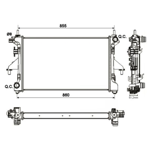 Radiator racire motor Nrf 54204