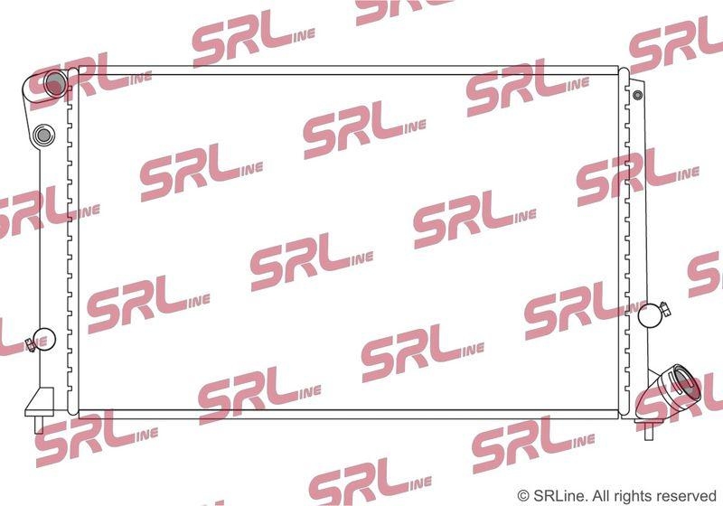Radiator Peugeot 406 95-99, 406 99-04, motor: 1.6, 1.8, iesire - conector rapid, 637x391x23, SRLine, Aluminiu/ Plastic brazat, 1301FR; 1301GA