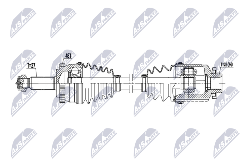 Planetara Hyundai Tucson 2.0 CRDI 113 CP 2WD, 4WD 2004-2010; Kia Sportage 2.0 CRDI 113 CP 4WD 2004-2006, 2.0 CRDI 140 CD 4WD 2006-2008, 2.7 4WD 2004-2010; partea din spate, dreapta, cutie viteze manuala / automata; 49500-1F500; NTY, aftermarket