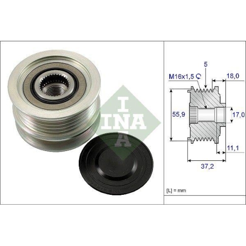 Fulie alternator Vw Beetle (5c1, Beetle Cabriolet (5c7, Jetta 1 Saloon (1k2), Jetta 4 (162, New Beetle (9c1, New Beetle Cabriolet (1y7), 2.5, INA