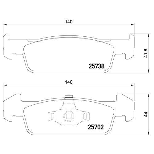 Placute frana Dacia Logan 2 10.12-, Logan Mcv 2 02.13-, Sandero 2 10.12-; Renault Logan/Stepway 2 (L8) 09.12-, Fata, BREMBO