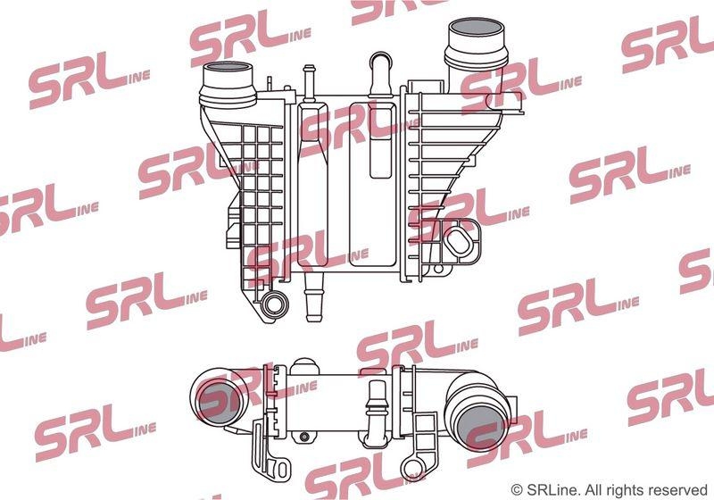 Intercooler Dacia Dokker 12-, Duster 17-, Logan 21-, Sandero 21-; Mercedes Citan 21-, T-Class 21-; Renault Captur 19-, Clio 19-, Express 21-, Kangoo 21-, 1.5 dci; intrare/iesire conectare rapida, 99x165x50, SRLine, Aluminiu/ Plastic brazat, 144967867R