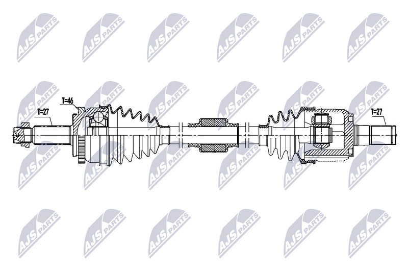 Planetara Hyundai Veloster 1.6 2011-; partea stanga, cutie viteze automata; 49500-2V100; NTY, aftermarket