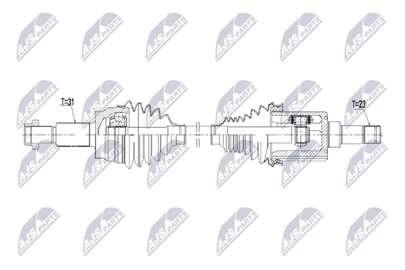 Planetara Jaguar XE AWD 2017-, XF II AWD 01.2016-; partea din fata, stanga, cutie viteze automata; C2D42129; NTY, aftermarket