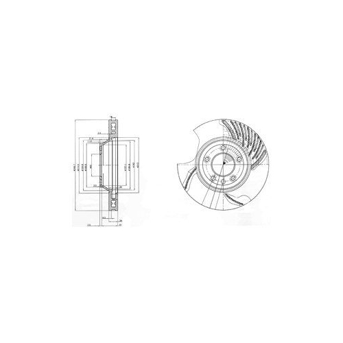 Disc frana Delphi BG9774, parte montare : Punte Fata, Stanga