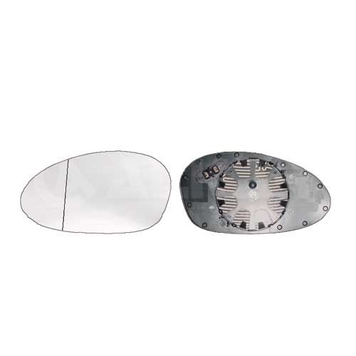 Geam oglinda Bmw Seria 1 (E81/E82/E87/E88), 09.2004-2010, Seria 3 (E46), Coupe/Cabrio model M3 03.2003-09.2006, Seria 3 E90/E91 11.2004-08.2008, Alkar 6411541, parte Stanga, cu incalzire, asferica