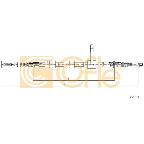 Cablu frana mana Alfa Romeo 156 (932), Gt (937) Cofle 25131, parte montare : dreapta, spate
