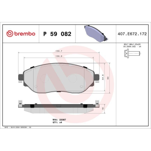 Placute frana Fiat Talento Box (296) 06.16-, Talento Bus (296) 06.16-, Talento (296) 06.16-; Nissan Nv300 Box (X82) 09.16-, Nv300 Estate (X82) 09.16-, Nv300 (X82) 09.16-, Primastar Box (X82) 11.21-, Primastar Bus (X82) 11.21-; Opel Vivaro B Box (X82) 06.1