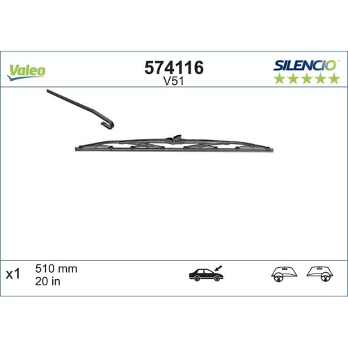 VALEO lamela stergator SILENCIO CONVENTIONAL SINGLE