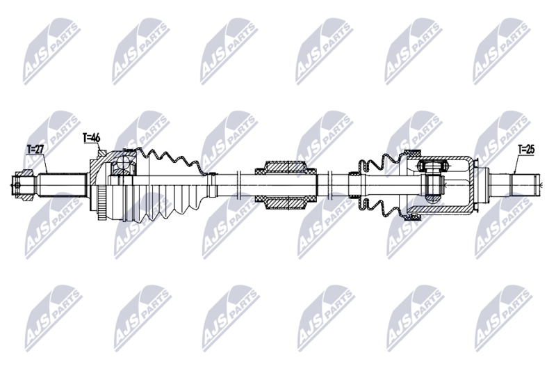 Planetara Kia Cee'd 1.4, 1.6 2006-2012, Pro Cee'd 1.4, 1.6 2008-2012; partea dreapta, cutie viteze manuala; 49500-1H010; NTY, aftermarket