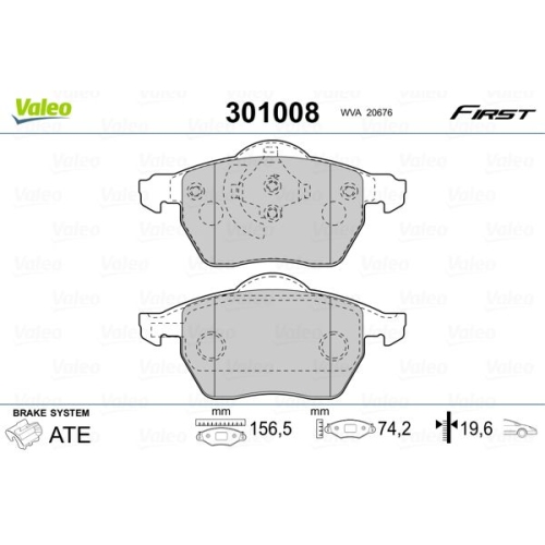 VALEO set placute frana,frana disc FIRST
