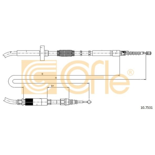 Cablu frana mana Audi A4 (8d2, B5), A4 (8e2, B6), A6 Avant (4b5, C5) Cofle 107531, parte montare : stanga, dreapta, spate
