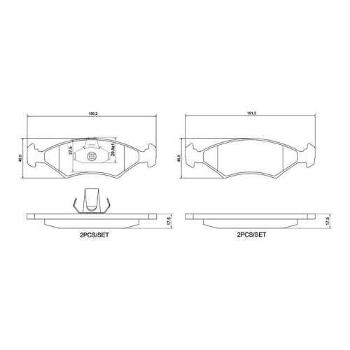 Placute frana Ford Courier Pickup, Escort 3 (Gaa), Escort 3 Convertible (Ald), Escort 3 Express (Ava), Escort 3 Turnier (Awa), Escort 4 (Gaf, Escort 4 Convertible (Alf), Escort 4 Express (Avf), Escort 4 Turnier (Awf, Fiesta Box / Lifback (Fvd), Fiesta Box