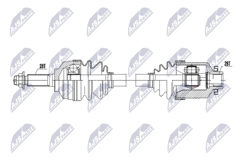 Planetara Kia Sorento I 2.4, 2.5 CRDI, 3.3, 3.5 2002-; partea din fata, dreapta, cutie viteze manuala, automata; 49500-3E110; NTY, aftermarket