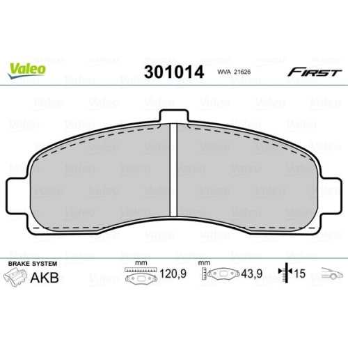 VALEO set placute frana,frana disc FIRST