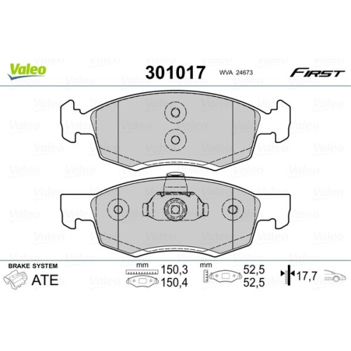 VALEO set placute frana,frana disc FIRST