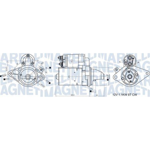 Electromotor Citroen C1 (Pm Pn) 06.05-09.14; Peugeot 107 (Pm Pn) 06.05-05.14; Toyota Aygo ( B1) 02.05-05.14, Aygo ( B4) 05.14-, MAGNETI MARELLI