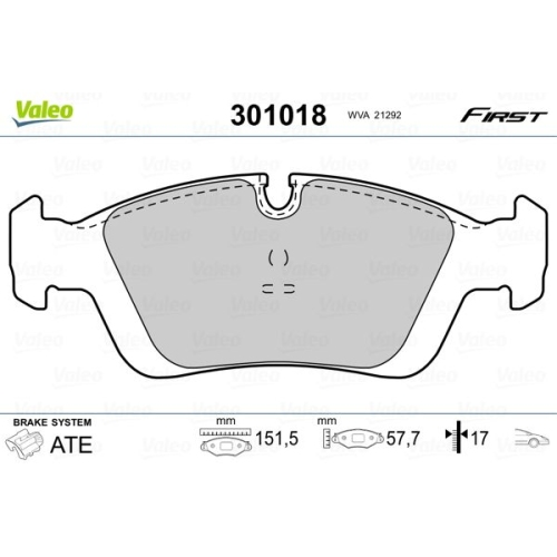 VALEO set placute frana,frana disc FIRST