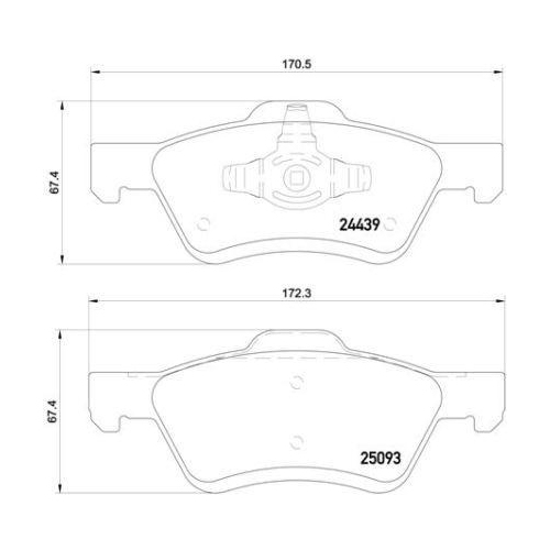 Placute frana Ford Escape 01.01-07.13, Escape 08.07-12.12, Maverick 02.01-; Mazda Tribute (Ep) 03.00-05.08, Fata, BREMBO
