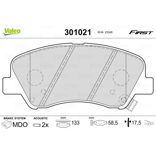 VALEO set placute frana,frana disc FIRST