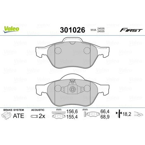 VALEO set placute frana,frana disc FIRST