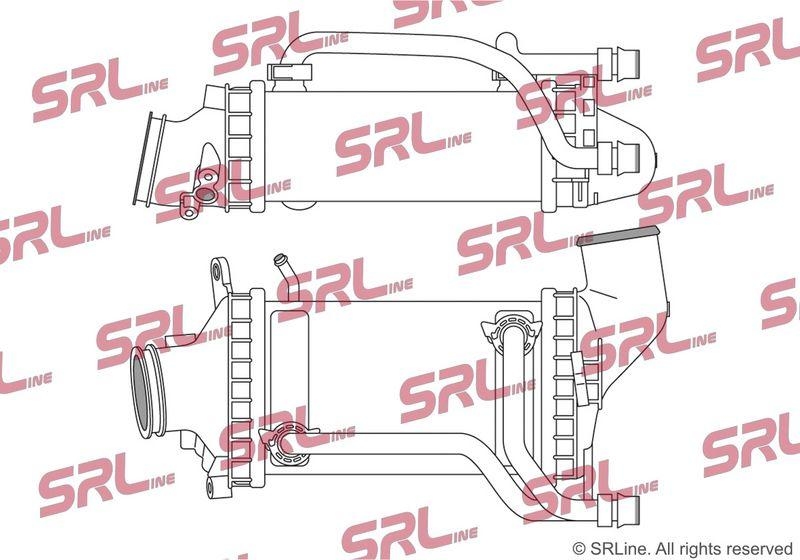 Intercooler Mercedes Clasa C (W205) 13-, Clasa E (W213) 16-, Glc-Class (X253) 15-, motor: 2.0 T, intercooler - racire apa, 207x134x80, SRLine, Aluminiu/ Plastic brazat, A2740900414; A2740900614