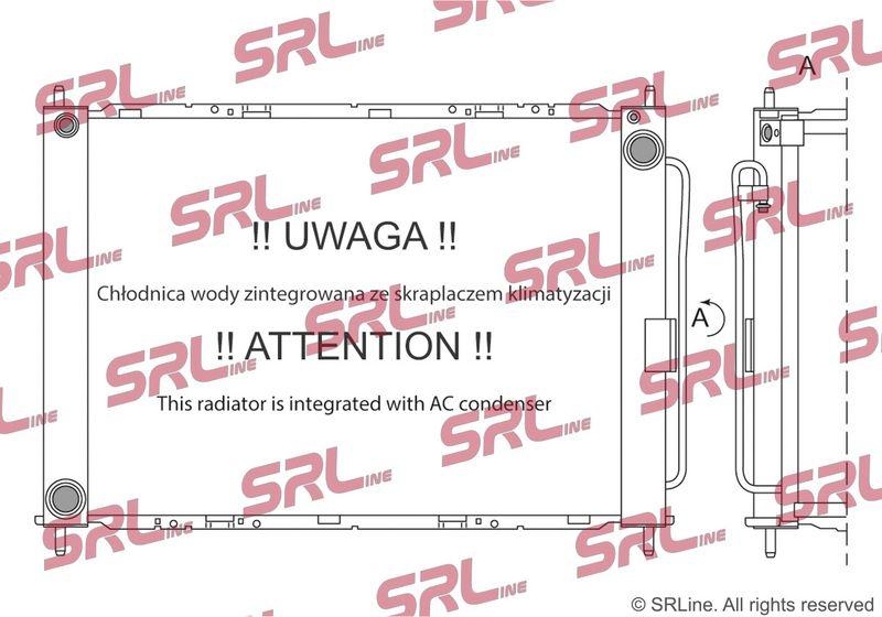 Radiator Renault Clio 05-13, Modus 04-, motor: 1.2, 1.2 TCE, 1.5 dci, radiator + condensator fara filtru uscator , 510x380x37,5, SRLine, miez si rezervor din aluminiu brazat, 8200134606; 8200149953