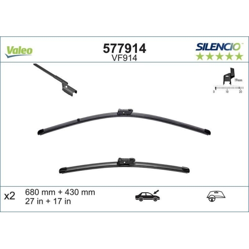 VALEO lamela stergator SILENCIO FLAT BLADE SET