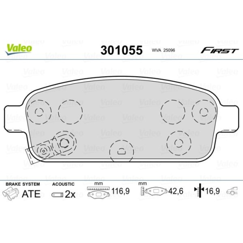 VALEO set placute frana,frana disc FIRST